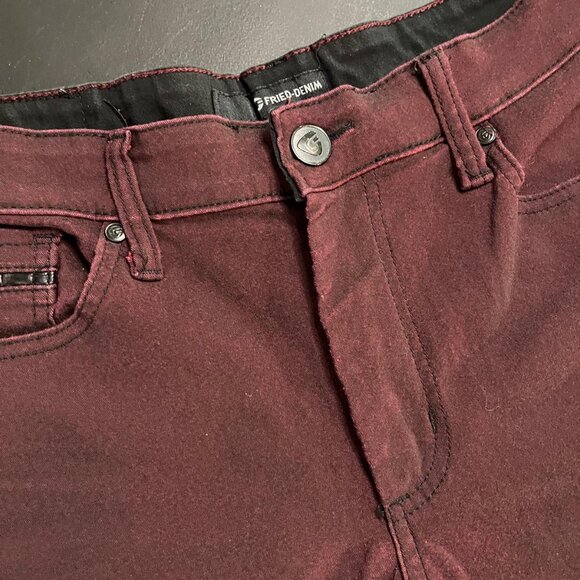 GFried Denim Burgundy Dressy Jeans Mens 34x30 - Picture 7 of 8